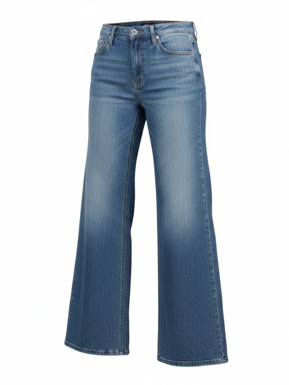 American Eagle Outfitters High-Rise Wide Leg Jeans - Medium Blue Wash